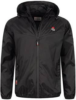 Arctic Arctic Seven Herren Regenjacke leicht Outdoor Übergangsjacke mit Kapuze [AS-284-Schwarz-Gr.3XL] von Arctic Seven