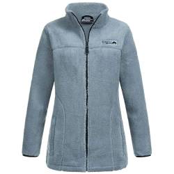 Arctic Seven Damen Fleecejacke Sherpa Fleece Outdoor Jacke warm ohne Kapuze AS-416 [AS-416-Dusty-Blue-Gr.M] von Arctic Seven