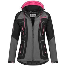 Arctic Seven Damen Softshell Funktions Outdoor Regen Jacke Sport Kapuze AS181 [AS-181-D.Grau-Schwarz-Gr.M] von Arctic Seven