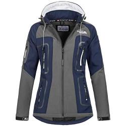 Arctic Seven Damen Softshell Funktions Outdoor Regen Jacke Sport Kapuze AS181 [AS-181-Grau-Navy-Gr.M] von Arctic Seven