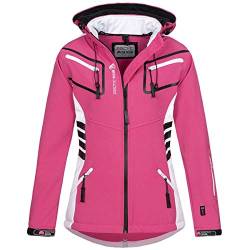 Arctic Seven Damen Softshell Funktions Outdoor Regen Jacke Sport Kapuze AS185 [AS-185-Rosa-Weiss-Gr.5XL] von Arctic Seven