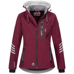 Arctic Seven Damen Softshell Funktions Outdoor Regen Jacke Sport Kapuze AS186 [AS-186-Bordeaux-Grau-Gr.5XL] von Arctic Seven