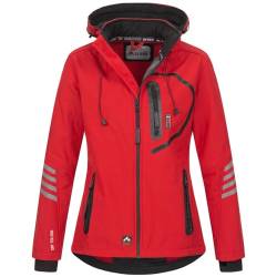 Arctic Seven Damen Softshell Funktions Outdoor Regen Jacke Sport Kapuze AS186 [AS-186-Rot-Schwarz-Gr.3XL] von Arctic Seven