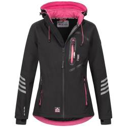 Arctic Seven Damen Softshell Funktions Outdoor Regen Jacke Sport Kapuze AS186 [AS-186-Schwarz-Pink-Gr.5XL] von Arctic Seven