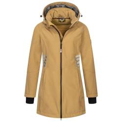 Arctic Seven Damen Softshelljacke Übergangs Softshell Jacke lang Outdoor mit Kapuze AS305 [AS-305-Beige-Gr.4XL] von Arctic Seven