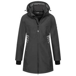 Arctic Seven Damen Softshelljacke Übergangs Softshell Jacke lang Outdoor mit Kapuze AS305 [AS-305-Dunkelgrau-Gr.XL] von Arctic Seven