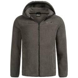 Arctic Seven Herren Fleecejacke Sherpa Fleece Übergangs Jacke warm mit Kapuze AS-413 [AS-413-Dunkelgrau-Gr.L] von Arctic Seven