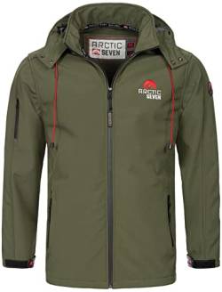 Arctic Seven Herren Softshell Jacke Funktionsjacke Outdoor Regenjacke Atmungsaktiv Fleece Innenfutter AS087 [AS-087-Olive-Gr.2XL] von Arctic Seven