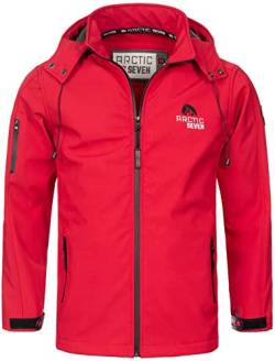 Arctic Seven Herren Softshell Jacke Funktionsjacke Outdoor Regenjacke Atmungsaktiv Fleece Innenfutter AS087 [AS-087-Rot-Gr.2XL] von Arctic Seven