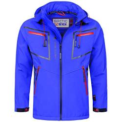 Arctic Seven Herren Softshell Jacke Funktionsjacke Outdoor Regenjacke Atmungsaktiv Fleece Innenfutter AS088 [AS-088-Blau-Gr.S] von Arctic Seven