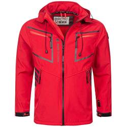 Arctic Seven Herren Softshell Jacke Funktionsjacke Outdoor Regenjacke Atmungsaktiv Fleece Innenfutter AS088 [AS-088-Rot-Gr.3XL] von Arctic Seven