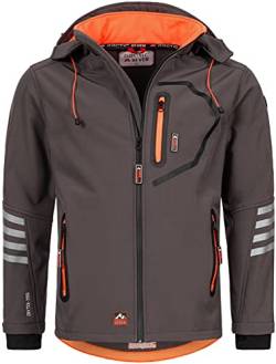 Arctic Seven Herren Softshell Jacke Funktionsjacke Outdoor Regenjacke Atmungsaktiv Fleece Innenfutter AS301 [AS-301-Grau-Orange-Gr.5XL] von Arctic Seven