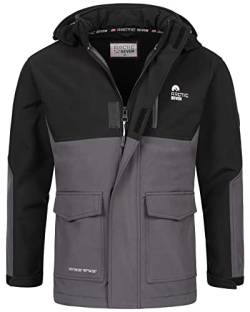 Arctic Seven Herren Softshell Outdoor Jacke Wasserabweisende Funktionsjacke Windbreaker AS303 [AS-303-Schwarz-Dunkelgrau-Größe XXXXL-Gr.4XL] von Arctic Seven