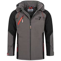 Arctic Seven Herren Softshelljacke Freizeitjacke Funktionsjacke Outdoor Fleece Gefüttert AS300 [AS-300-D.Grau-Schwarz-Gr.3XL] von Arctic Seven