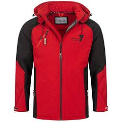 Arctic Seven Herren Softshelljacke Freizeitjacke Funktionsjacke Outdoor Fleece Gefüttert AS300 [AS-300-Rot-Schwarz-Gr.L] von Arctic Seven