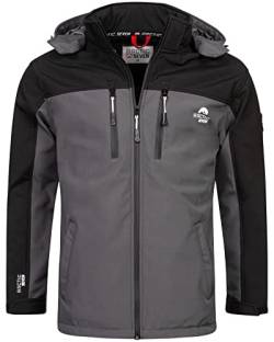 Arctic Seven Herren Softshelljacke Wasserabweisend und Atmungsaktiv Outdoor Funktionsjacke AS302 [AS-302-Schwarz-Dunkelgrau-Größe L - Gr. L] von Arctic Seven