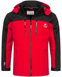 Arctic Seven Herren Softshelljacke Wasserabweisend und Atmungsaktiv Outdoor Funktionsjacke AS302 [AS-302-Schwarz-Rot-Größe M - Gr. M] von Arctic Seven