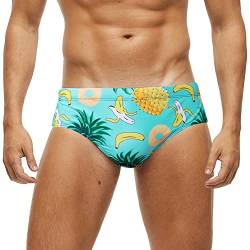 Arcweg Badehose Herren Badeslip Kurz Eng Jungen Schwimmhose Abnehmbares Pad Freizeit Kurze Badehose Ananas S（EU von Arcweg