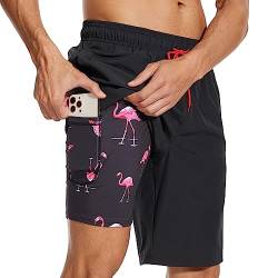 Arcweg Badehose für Herren mit Kompression Badeshorts 2 in 1 Schnelltrocknend lässige 5.5" Schwimmhose Strandshorts mit Reißverschlusstasche S - XXL 2XL(EU) von Arcweg