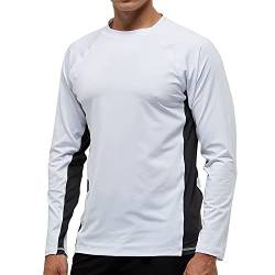 Arcweg Langarmshirt Herren Rash Guards Farbecht UV Schutz Funktionsshirt Langarm Shirt Schnelltrocknend Atmungsaktiv Wandershirt UPF 50+ Sonnenschutz Jungen Surf Laufen Angeln Wandern von Arcweg