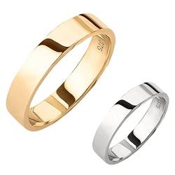 Ardeo Aurum Trauring Unisex Herrenring Damenring aus 375 Gold Weißgold in 5 mm Breite massiv Ehering Verlobungsring Modell 185 Größe 64 von Ardeo Aurum