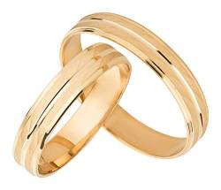 Ardeo Aurum Trauringe Damenring und Herrenring aus 375 Gold Gelbgold Paarpreis massiv hochglanz diamantiert Eheringe von Ardeo Aurum