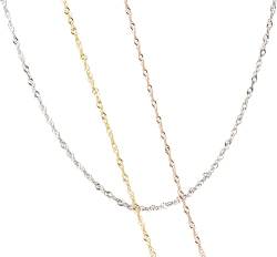 Ardeo Aurum Unisex Damen Herren Kette aus 375 Gold Gelbgold Singapurkette Halskette 1,2 mm Breite und 50 cm Länge mit Karabinerverschluss von Ardeo Aurum