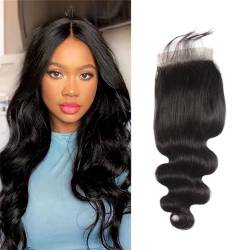 6x6 Lace Frontal Closure Body Wave Real Bresilienne Remy Hair Natural Black Swiss Lace Closure Free Part With Baby Hair 20 Zoll von Arenshxc