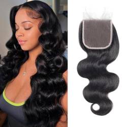 Closure Human Hair 4x4 Body Wave Bresilienne Cheveux Humain Closure Femme Top Swiss Lace Free Part With Natural Hairline Baby Hair 130% Density 12 Zoll von Arenshxc