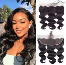 Lace Frontal Closure 13x4 Echte Haare Full Lace Frontal Closure Body Wave Lace Frontal Closures With Baby Hair Free Part Natural Black Color 18 Zoll von Arenshxc