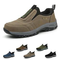 Argumub Hatme Schuhe, Orthopädische Herren Wanderschuhe Sportschuhe Atmungsaktive Leichte Slip On Schuhe (Khaki, Erwachsene, Herren, 43, Numerisch, EU Schuhgrößensystem, M) von Argumub