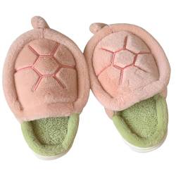 Argumub Turtle Slippers for Women Plush Cute Anti Slip Home Thick Sole Warm Cotton Soft Slippers Turtle Shell Slides (Pink, Erwachsene, Damen, 40, Numerisch (von/bis), EU Schuhgrößensystem, 41, M) von Argumub