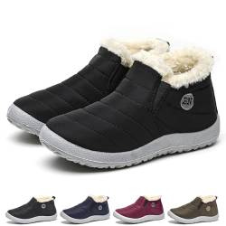 Argumub Vyral Wasserdichte Winterstiefel Für Damen Mit Fell Gefüttert Rutschfest Für Schnee Warme Outdoor-Stiefel (Black, Erwachsene, Damen, 39, Numerisch, EU Schuhgrößensystem, M) von Argumub