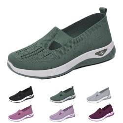 Argumub Women's Woven Orthopedic Breathable Soft Shoes, Go-Walking-Slip-on-Schaumstoffschuhe, Lässige, Bequeme Turnschuhe (Grün, Erwachsene, Damen, 39, Numerisch, EU Schuhgrößensystem, M) von Argumub