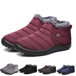 Indicativey Schneestiefel Für Damen Und Herren Wasserdichte Winterstiefel Outdoor-Walking Warmer Bootie Rutschfeste Stiefeletten (Red, Erwachsene, Damen, 39, Numerisch, EU Schuhgrößensystem, M) von Argumub