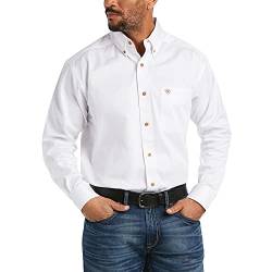 Ariat Herren Solid Twill Classic Fit Langarm Western Button-Down Hemd, Wei, Klein von Ariat