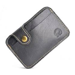 ArinkO Kleine Geldbörse mit Kartenclip hellgrauem Leder: Einfache, praktische Handtasche ohne Geldbeutel von ArinkO