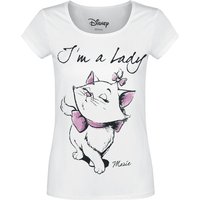 Aristocats - Disney T-Shirt - Marie - I'm A Lady - S bis M - für Damen - Größe S - weiß  - Lizenzierter Fanartikel von Aristocats