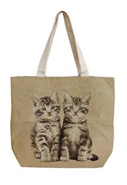 Ariyas Thaishop Gewebte Handtasche mit 2 Katzen von Ariyas Thaishop