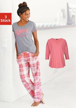 Große Größen: Pyjama, rosé+grau meliert, Gr.48/50 von Arizona