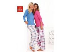 Schlafanzug ARIZONA Gr. 32/34, bunt (blau, kariert, beere, kariert) Damen Homewear-Sets Pyjamas von Arizona