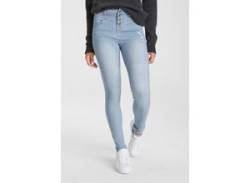 Skinny-fit-Jeans ARIZONA "Ultra Stretch" Gr. 42, N-Gr, blau (bleached) Damen Jeans Röhrenjeans High Waist von Arizona
