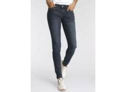 Skinny-fit-Jeans ARIZONA "mit Keileinsätzen" Gr. 50, N-Gr, blau (darkblue, used) Damen Jeans Röhrenjeans Low Waist von Arizona