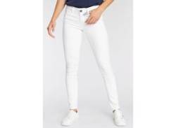 Skinny-fit-Jeans ARIZONA "mit Keileinsätzen" Gr. 50, N-Gr, weiß (white) Damen Jeans Röhrenjeans Low Waist von Arizona