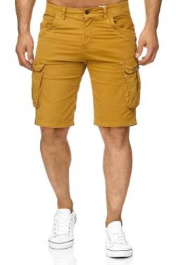 ArizonaShopping Max Men Herren Cargo Shorts Kurze Hose Chino Zip Beintaschen Freizeit Bermuda H2337, Farben:Gelb, Größe:30W von ArizonaShopping