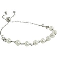 Armäleon Silberarmband Armäleon Damen Armband Perlen-Design (Armband, 2-tlg), Damen Armband 925 Sterling Silber, Farbe: silber, weiß von Armäleon