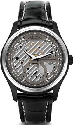 Armand Nicolet Herren Mechanische Armbanduhr mit grauem Zifferblatt Analog-Anzeige und schwarz Lederband a750ana-gr-p713nr2 von Armand Nicolet