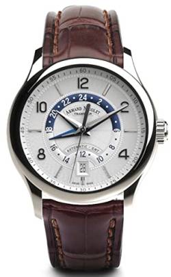 Reloj armand nicolet m02-4 a846aaa-ag-p840mr2 automático GMT Herren Uhr analog Automatik mit Edelstahl Armband A846AAA-AG-P840MR2 von Armand Nicolet