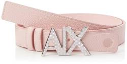 Armani Exchange Casual Leather, on Tone Logo Buckle Belt, Pink, Extra Small von Armani Exchange