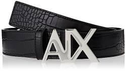 Armani Exchange Casual Logo Buckle, Tortoiseshell Print Belt, Black, Small von Armani Exchange